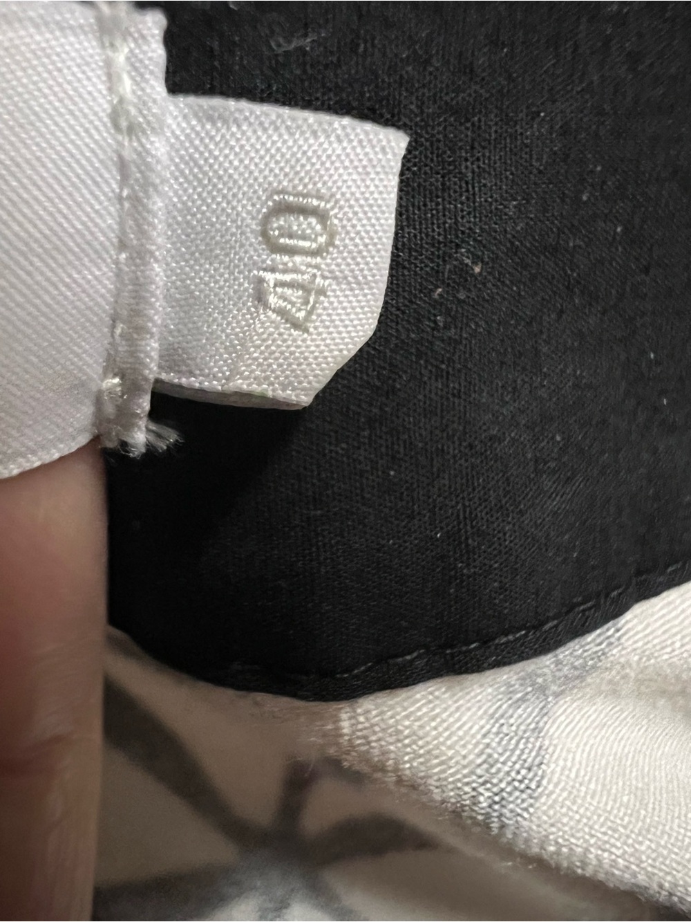 Anne Fontaine Sz 40 Shirt Geometric White W/ Contrast Crisp Cotton Black Collar - Picture 12 of 16